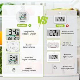 Geevon refrigerator thermometer LCD display for easy temperature viewing