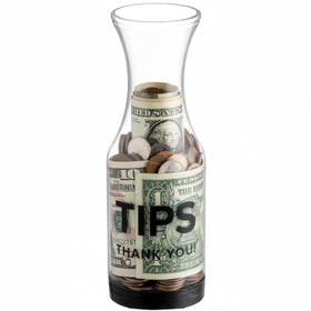 GEEX DEPOT tip jar front view with clear SAN plastic for tip visibility