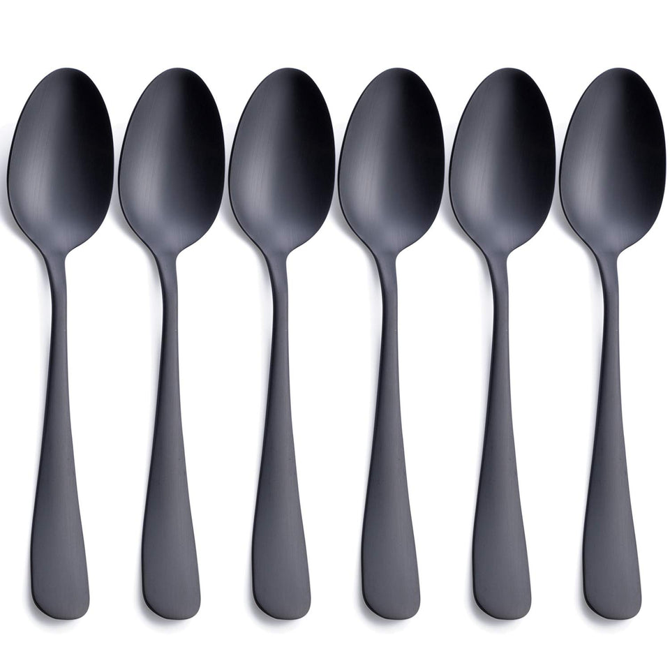 GoGeiLi matte black 7.8 inch dinner spoon for stylish everyday dining