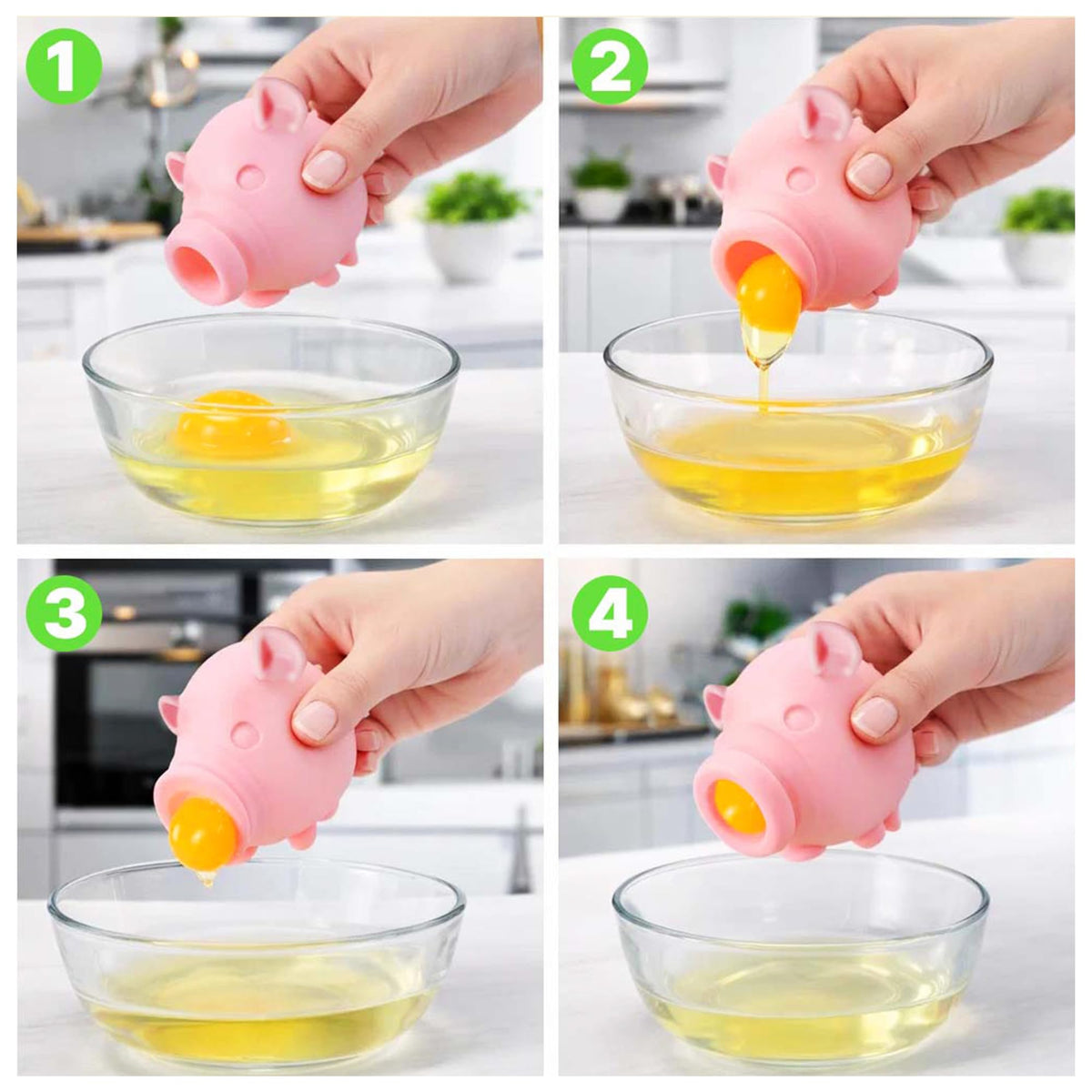 Gegero dishwasher-safe silicone yolk separator for easy cleanup.