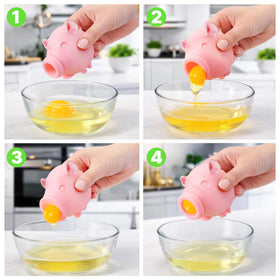 Gegero dishwasher-safe silicone yolk separator for easy cleanup.