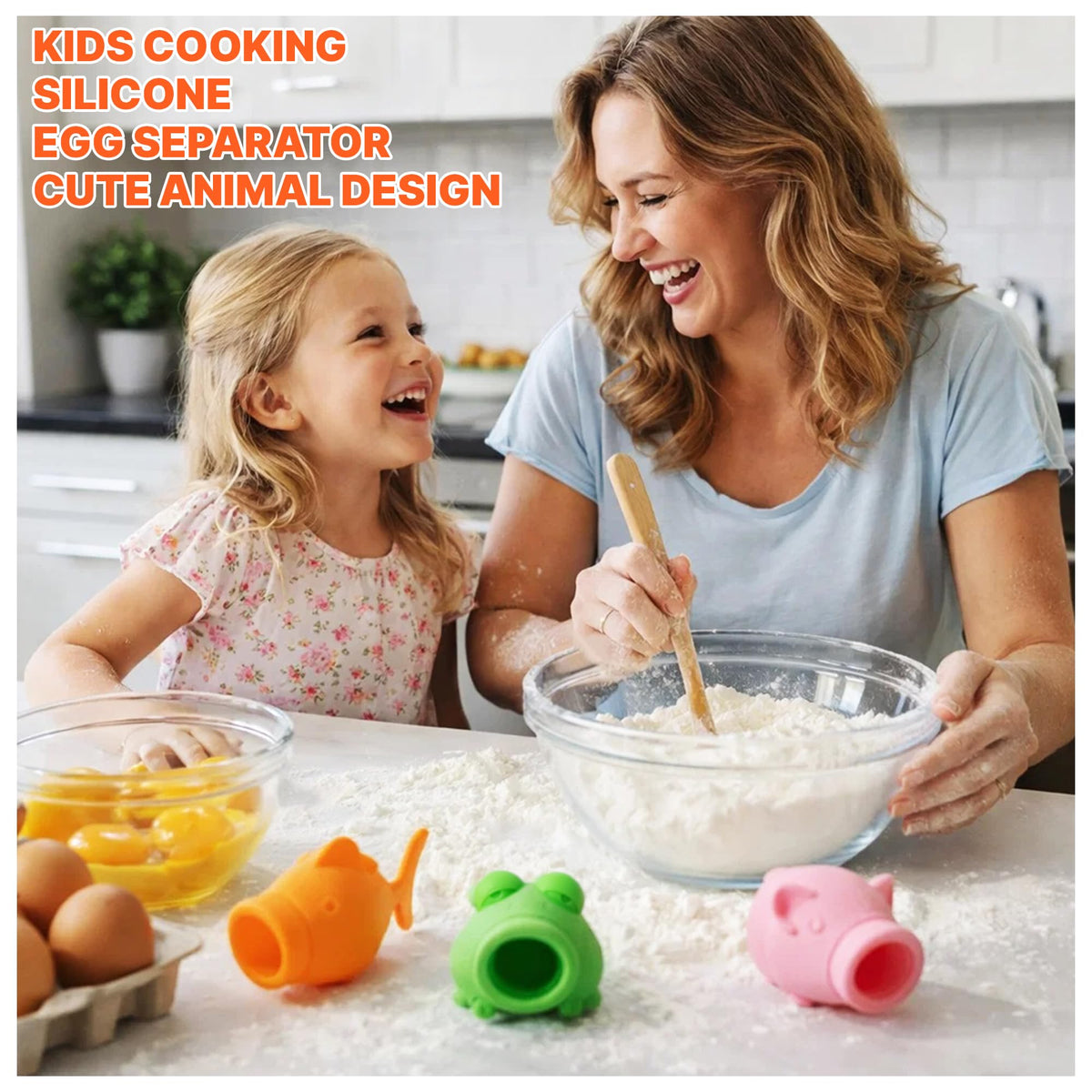 Gegero egg yolk separator with squeeze-and-release action for quick yolk separation.