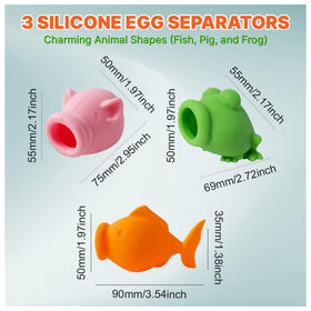 Gegero egg yolk separator frog design helps kids assist in cooking safely.