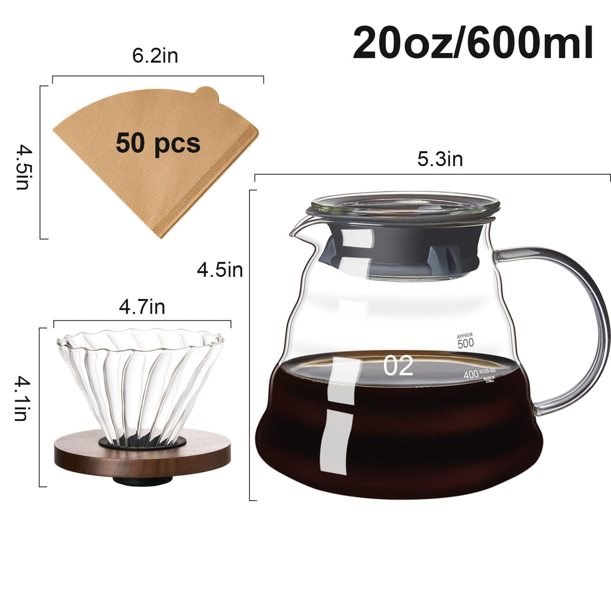 Gegewawa V-shaped spout ensures smooth, drip-free pouring.