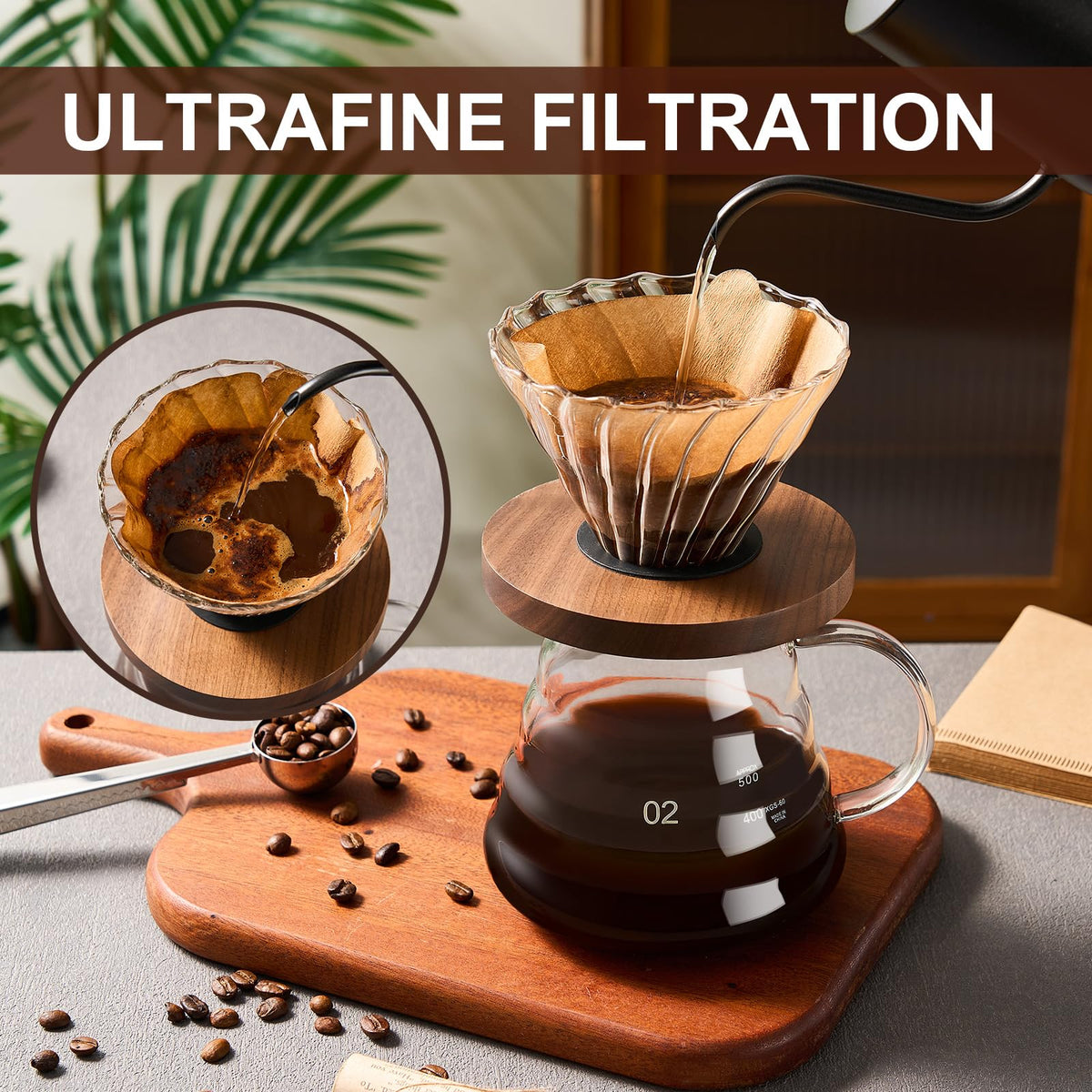 Gegewawa walnut-insulated base adds elegance and spill protection.