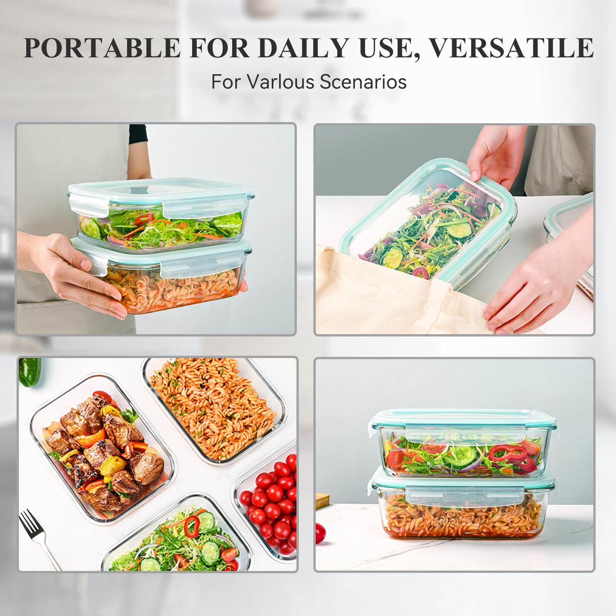 GEHE stackable rectangular design saves fridge space and simplifies storage