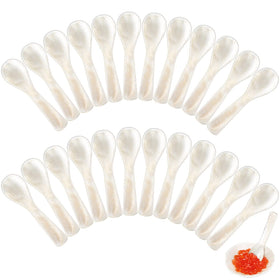 Geiserailie caviar spoons with round handle and pearl finish for elegant service
