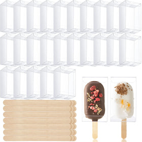 Geiserailie clear PET ice cream box showcases desserts, ideal for DIY gifts and party favors.
