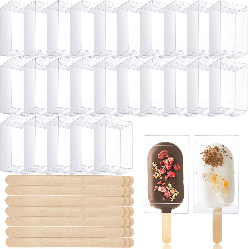 Geiserailie clear PET ice cream box showcases desserts, ideal for DIY gifts and party favors.