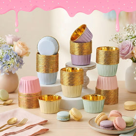 Geiserailie durable foil cupcake liners offer heat and oil resistance for baking