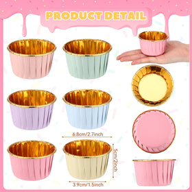 Geiserailie pastel cupcake liners with gradient design and gold edge for elegant weddings