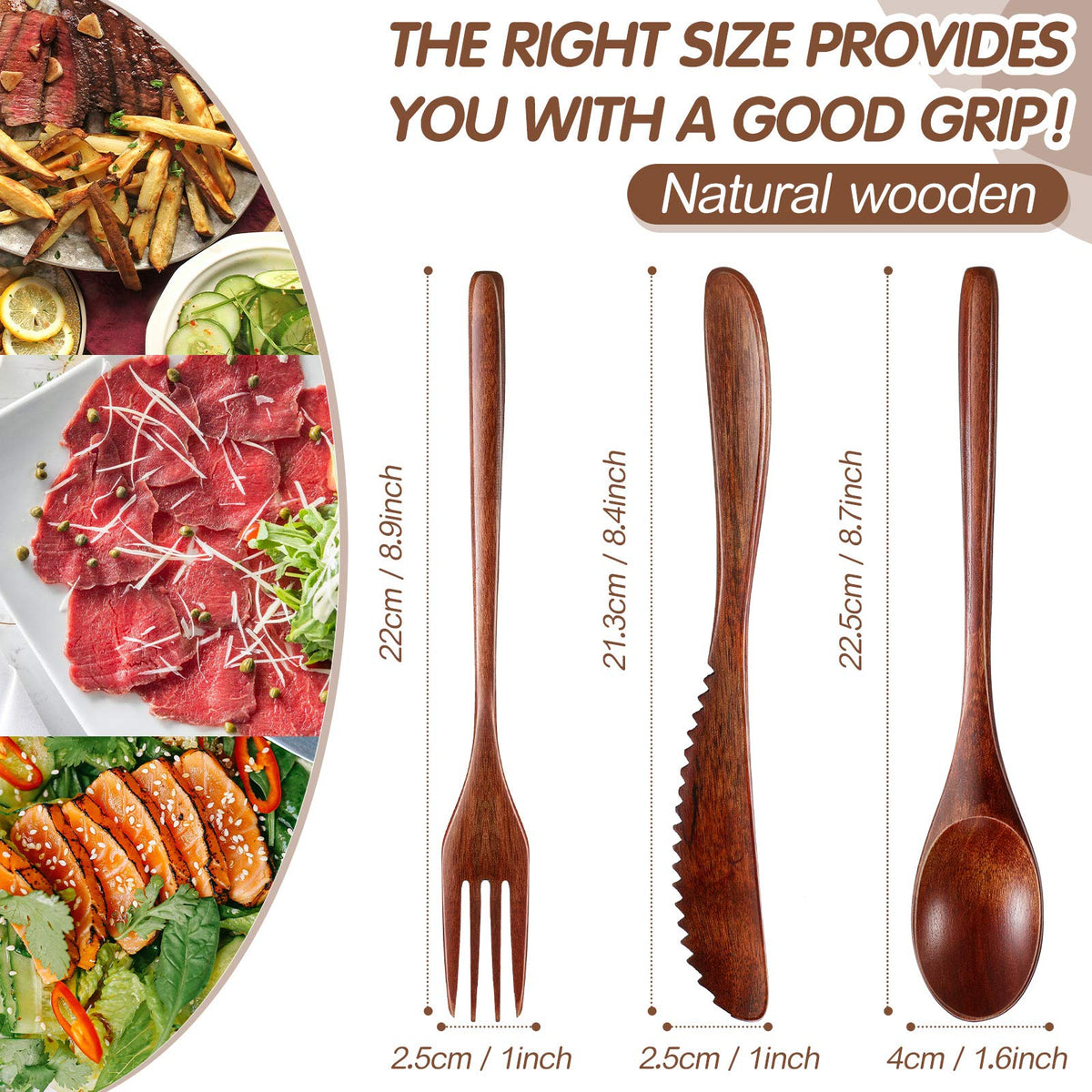 Geiserailie wooden forks with natural finish that won’t scratch nonstick cookware.