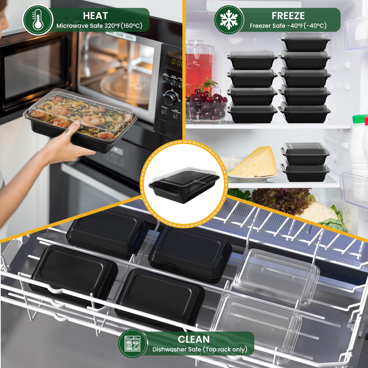 Geisoun 50-pack bulk containers ideal for families.