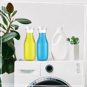 Gejoy plastic carafe is easy to clean by hand, not dishwasher safe.
