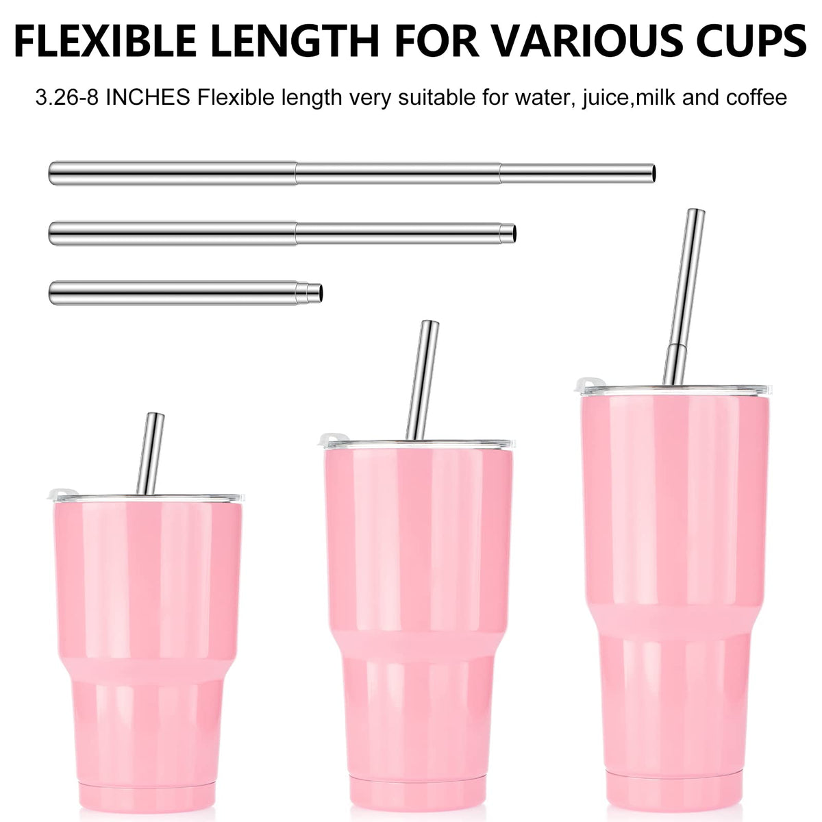 Gejoy retractable travel straw with silicone tip for comfortable sipping.