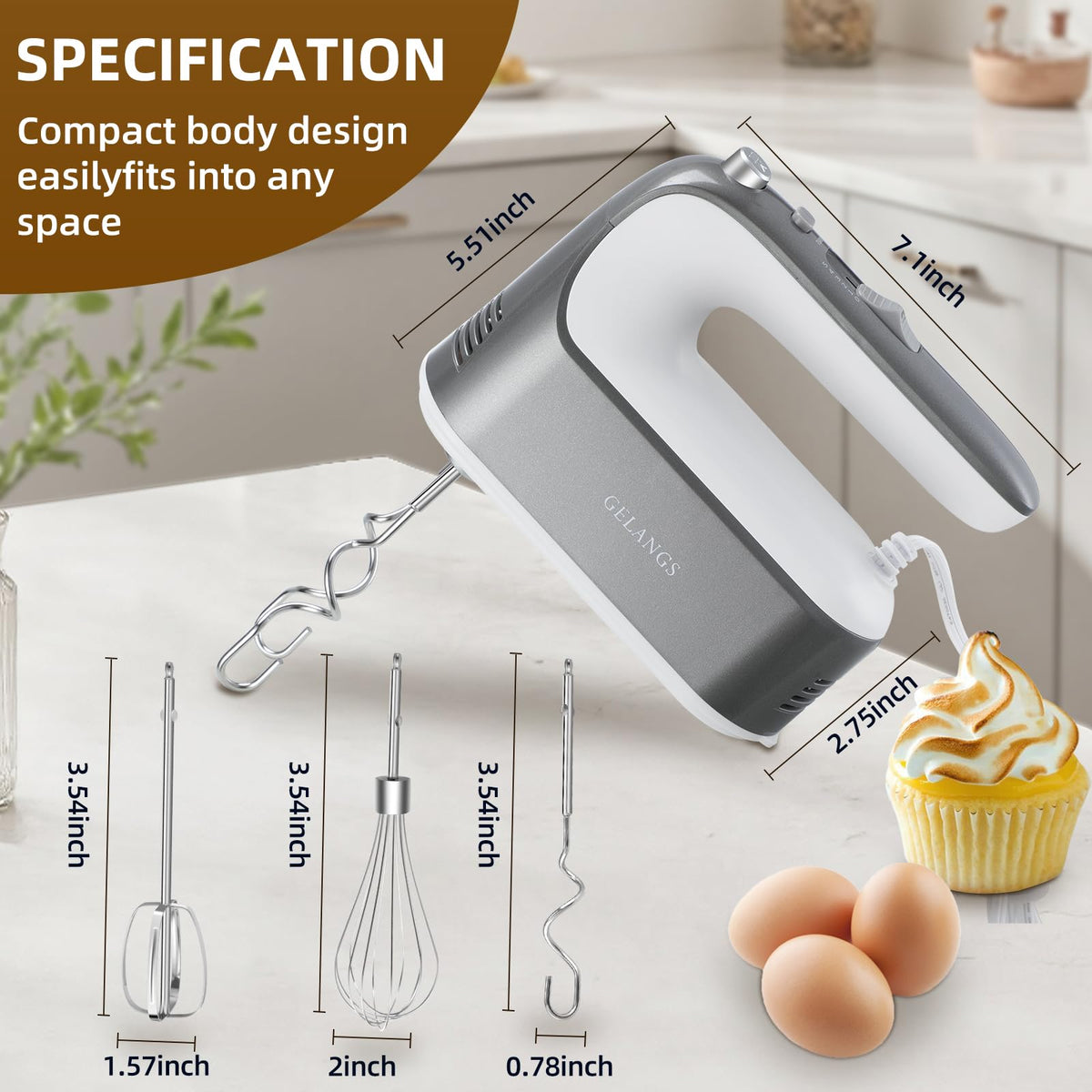 GELANGS five dishwasher-safe attachments simplify cleanup after baking.