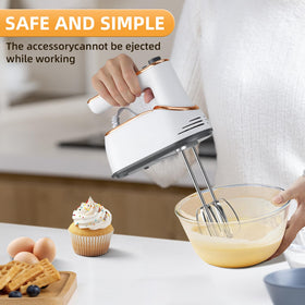 GELANGS hand mixer turbo boost button highlights extra power for tough doughs.