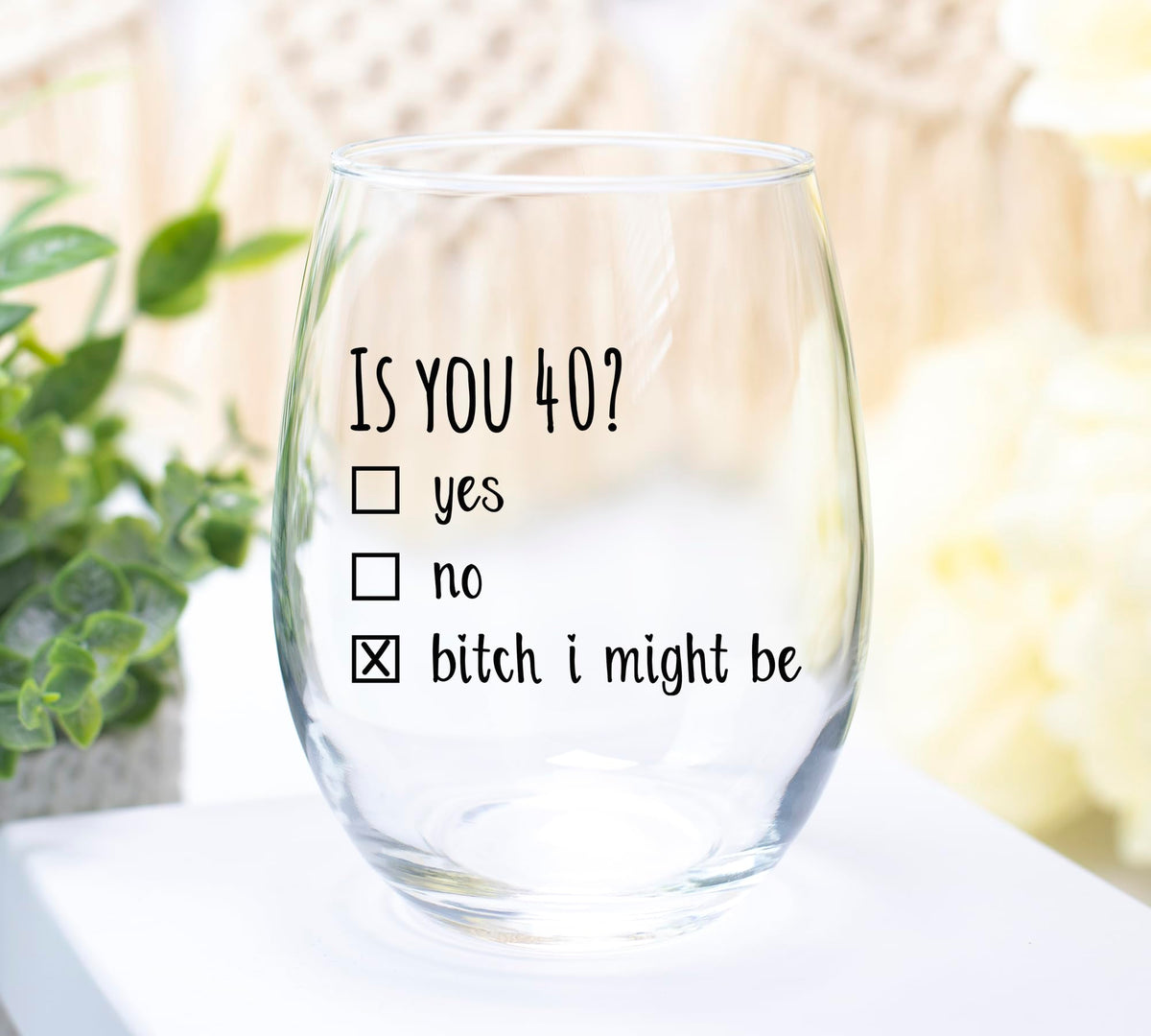 Gelid Is You 40 wine glass makes a milestone gift for birthdays or anniversaries