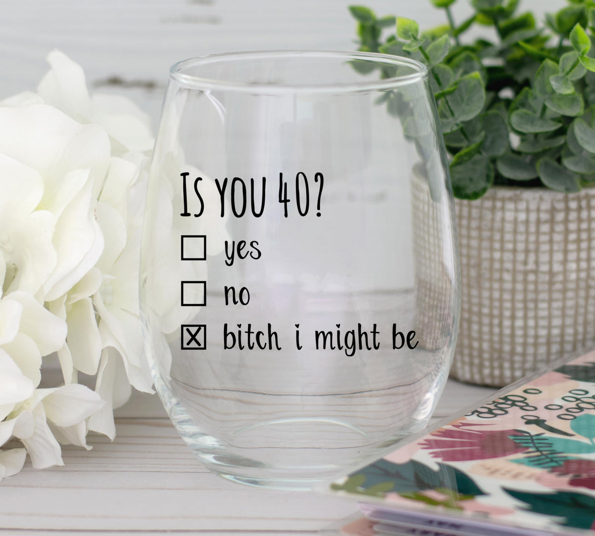 Gelid Is You 40 wine glass stemless clear to showcase beverage color