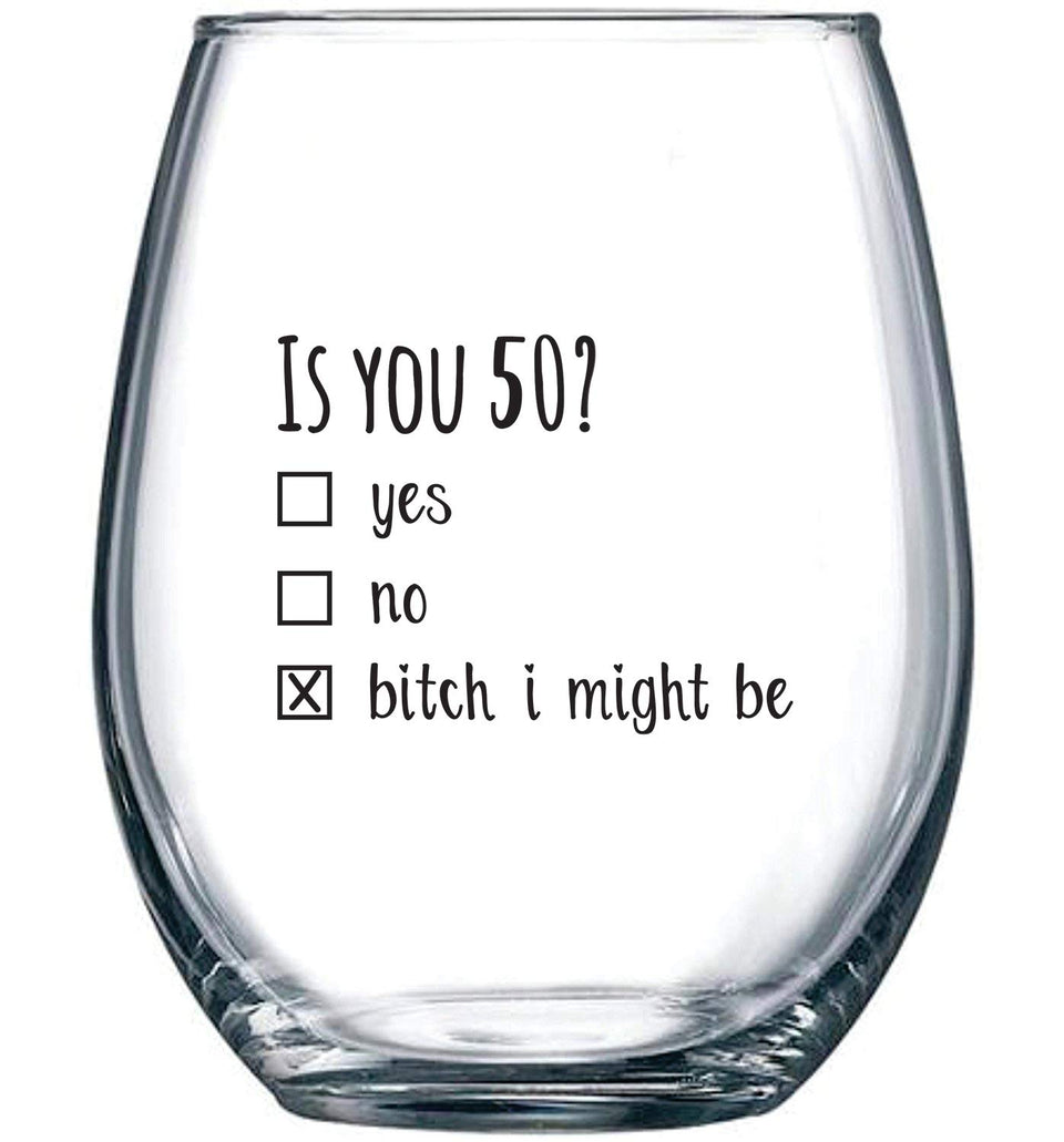 Gelid Is You 50 wine glass held in hand, ideal milestone gift