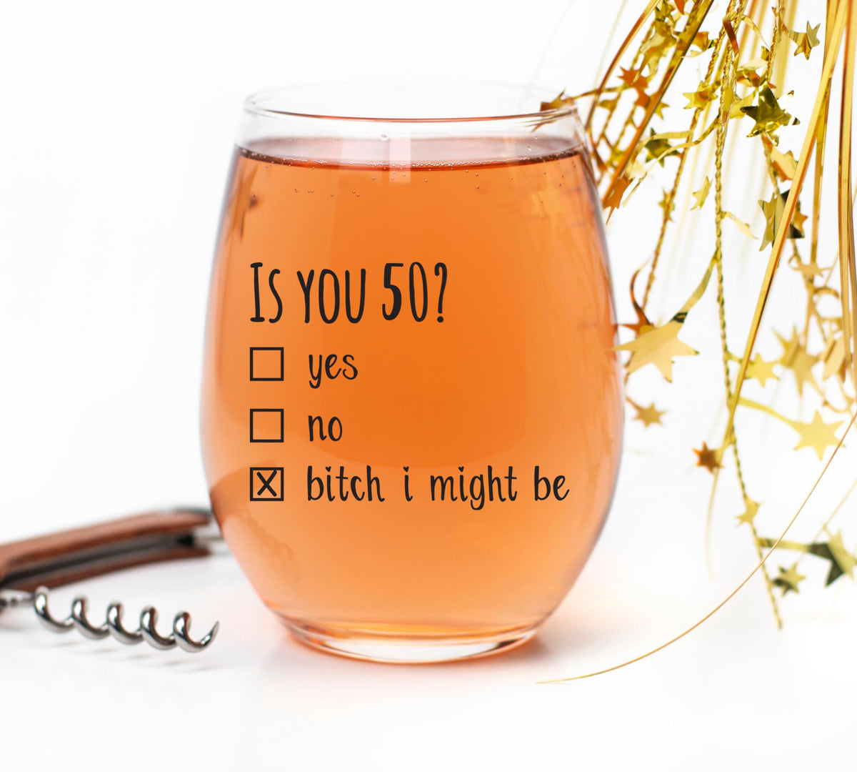 Gelid Is You 50 wine glass with permanent imprint for lasting keepsake