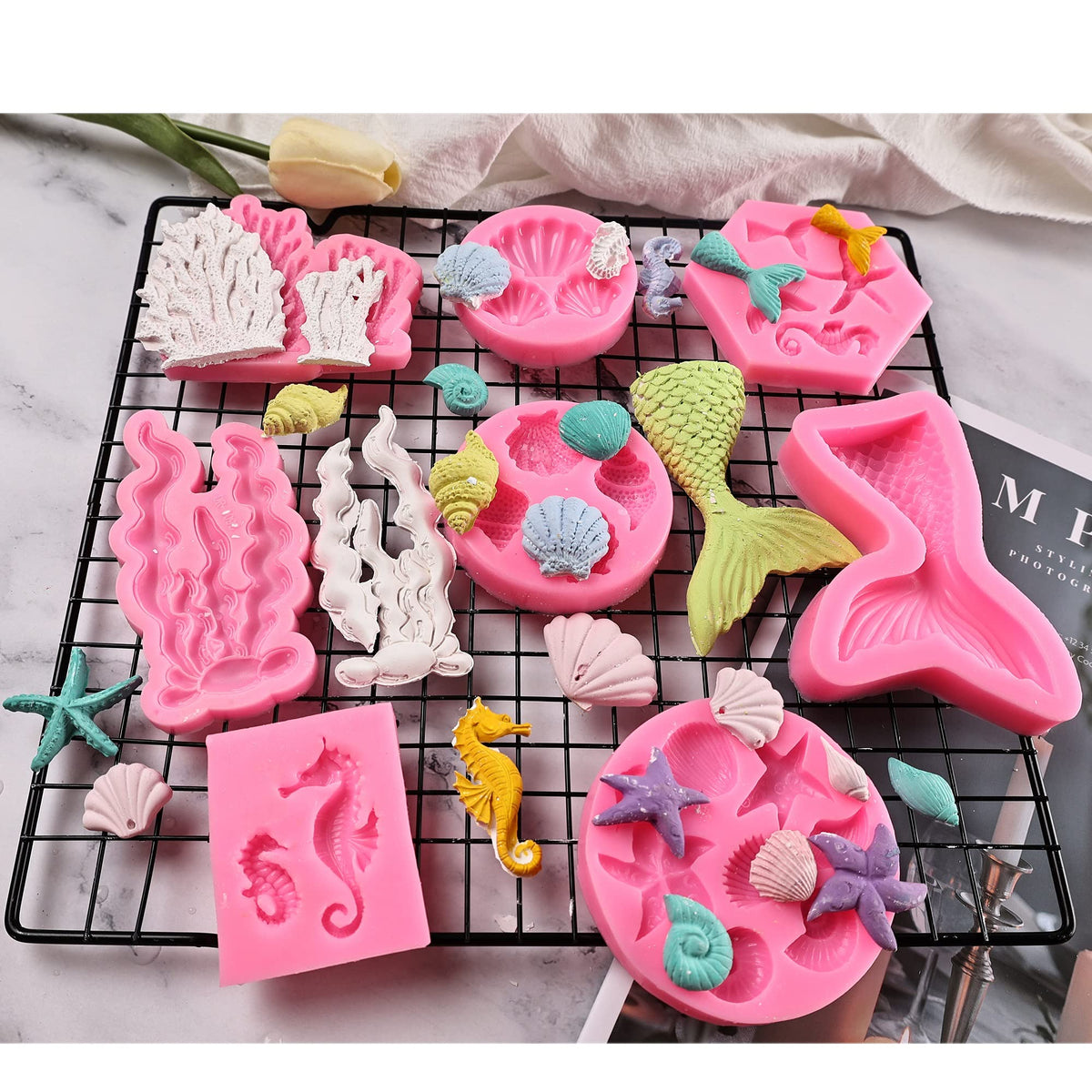 GELIFATLE seaweed and coral mold, versatile for edible and craft projects.