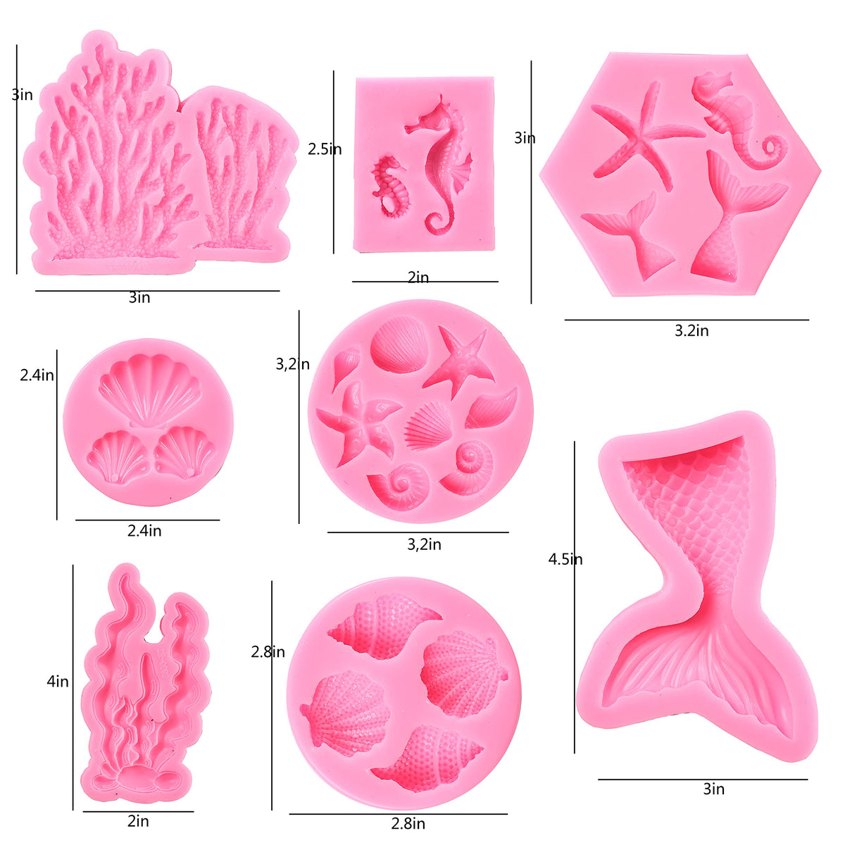 GELIFATLE shell mold for sea motifs, perfect for candy and chocolate crafts.
