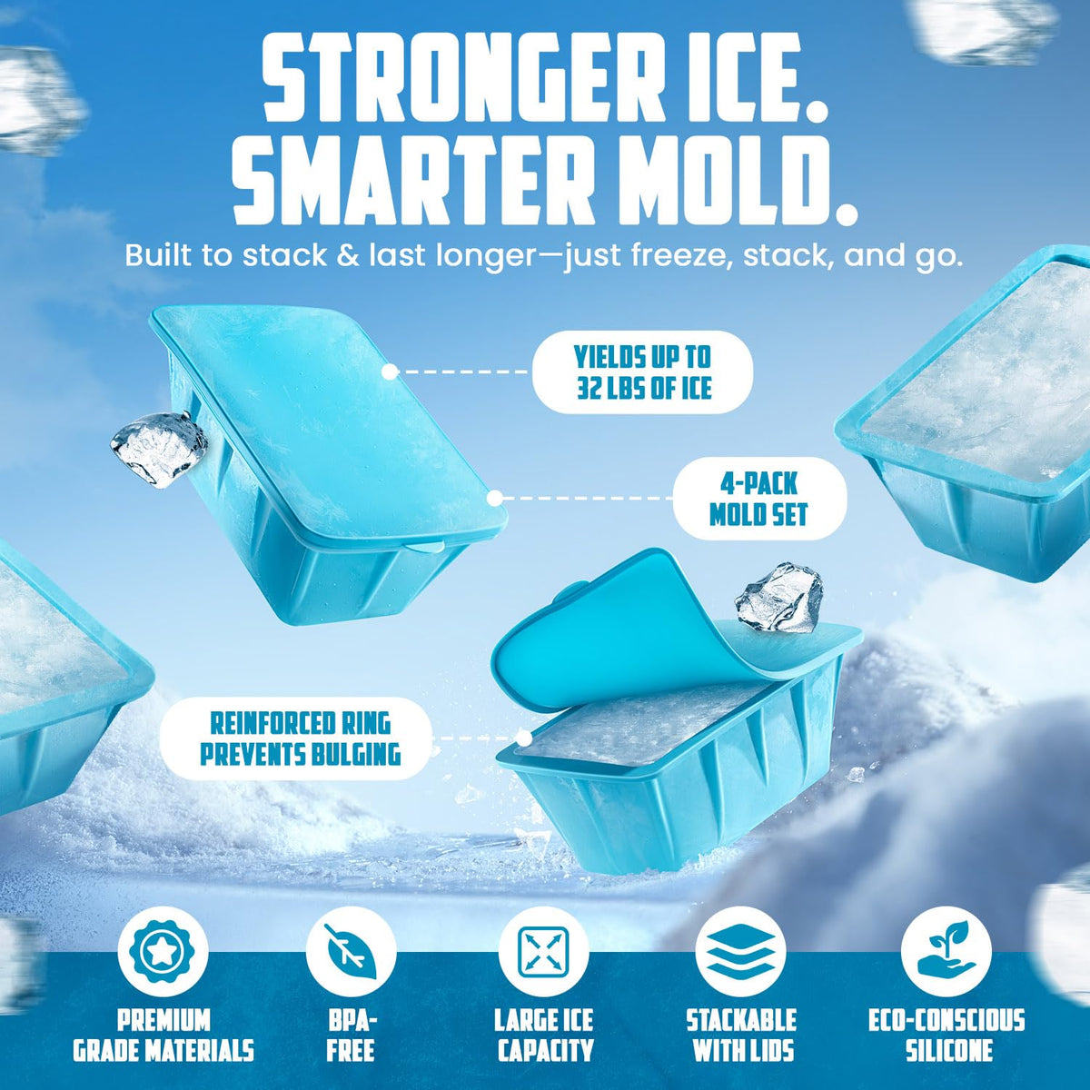 Gelu Ice Molds dishwasher-safe silicone material simplifies cleaning