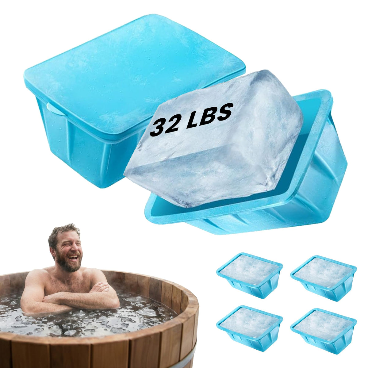 Gelu Ice Molds extra-large block mold for cold baths and long-lasting cooling