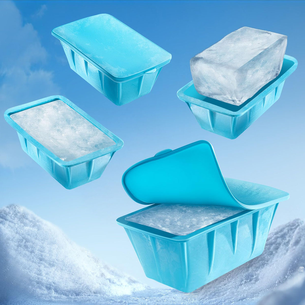 Gelu Ice Molds reinforced ring design prevents bulging for uniform blocks