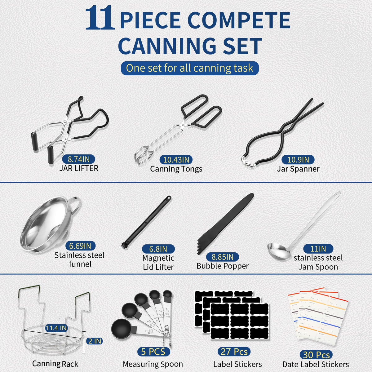 Gemfino stainless steel canning funnel for precise filling and minimal spills.