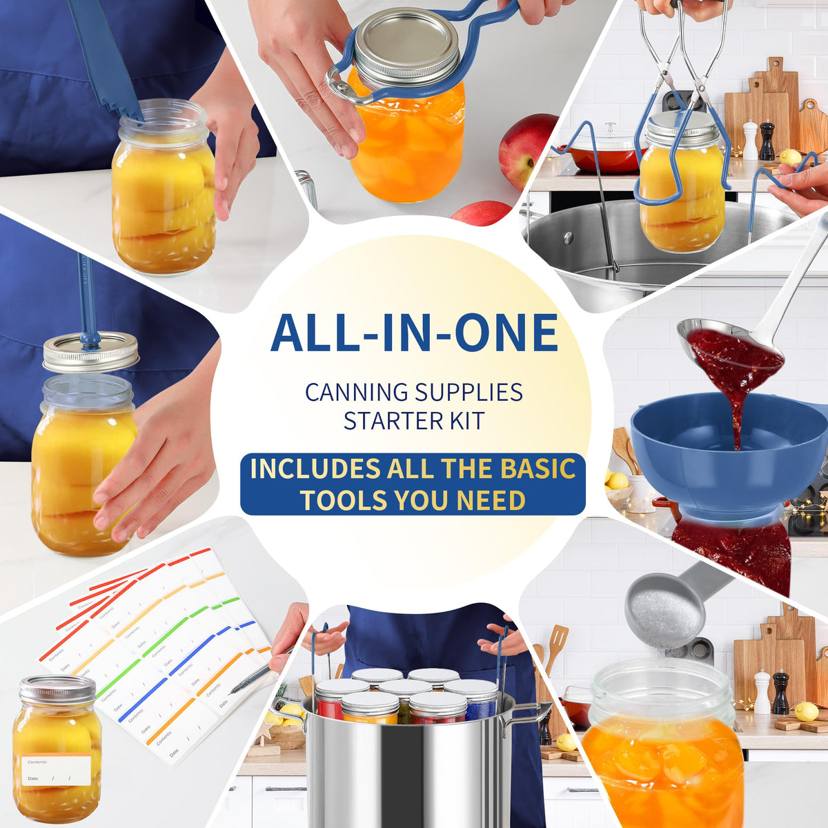 Gemfino mason jar lifter keeps hot jars safely within reach.