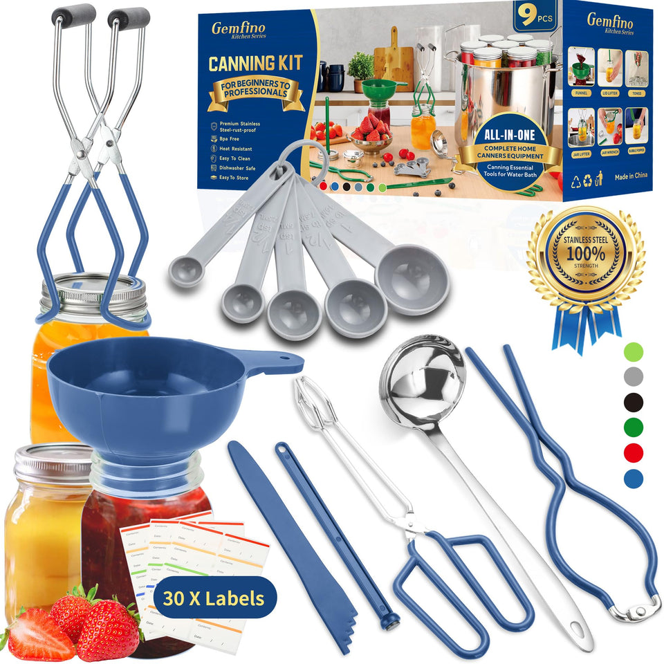Gemfino wide-mouth funnel for precise, mess-free canning prep.