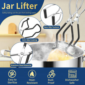 Gemfino canning labels and ladle for organized batches and accurate serving.