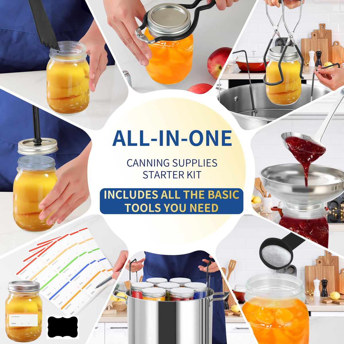 Gemfino jar lifter magnetic for safer jar handling during canning.