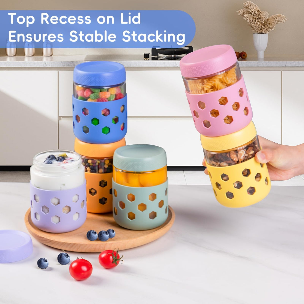 Gemice 16 oz meal-prep jar ideal for yogurt, oats, and sauces.