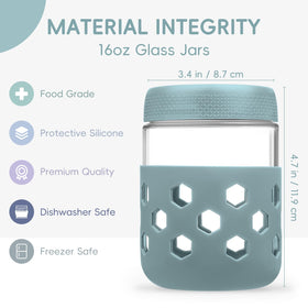 Gemice airtight twist-on lid with gasket seals freshness.