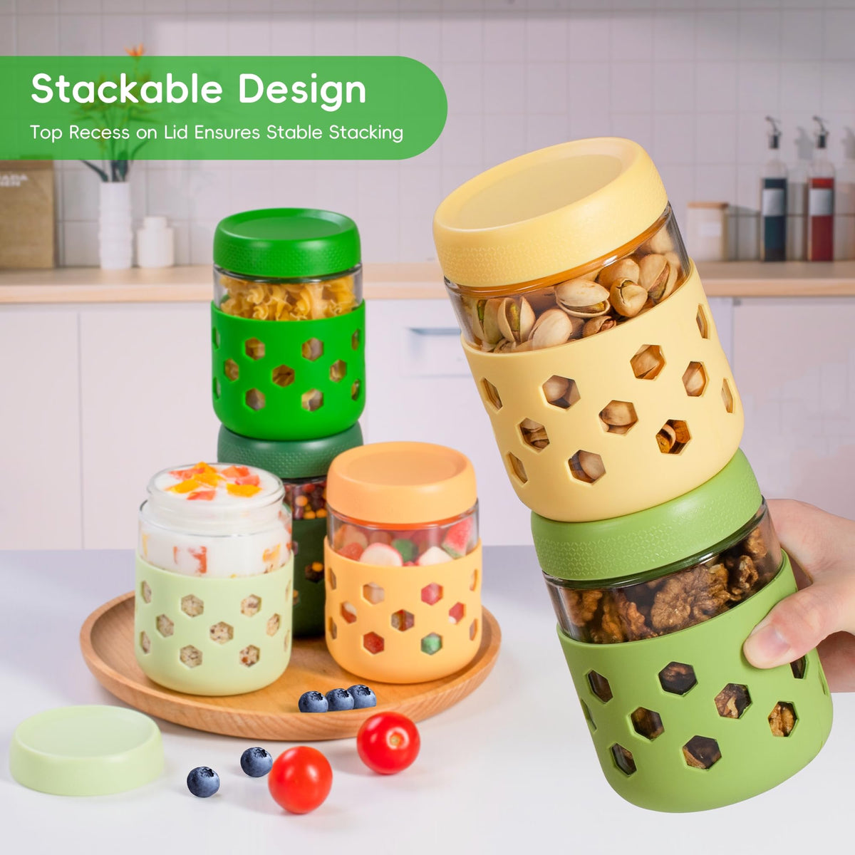 Gemice colorful sleeves add style while guarding jars from chips