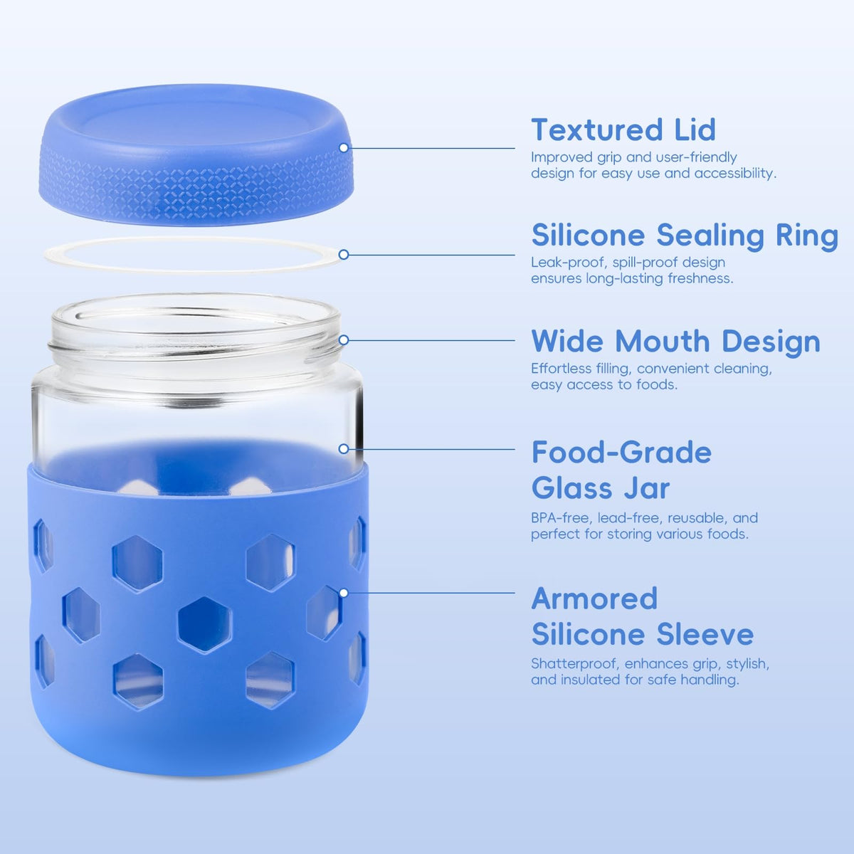 Gemice dishwasher-safe glass jar for easy cleaning after busy days.