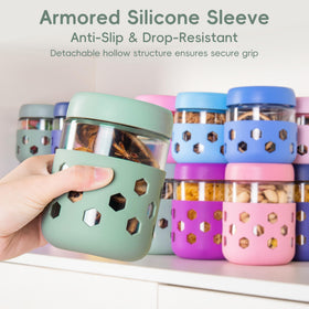 Gemice glass mason jar with airtight lid keeps meals fresh and ready to go.