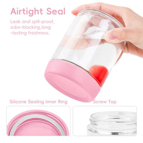 Gemice twist-on lid with gasket ensures a tight seal for chia puddings.
