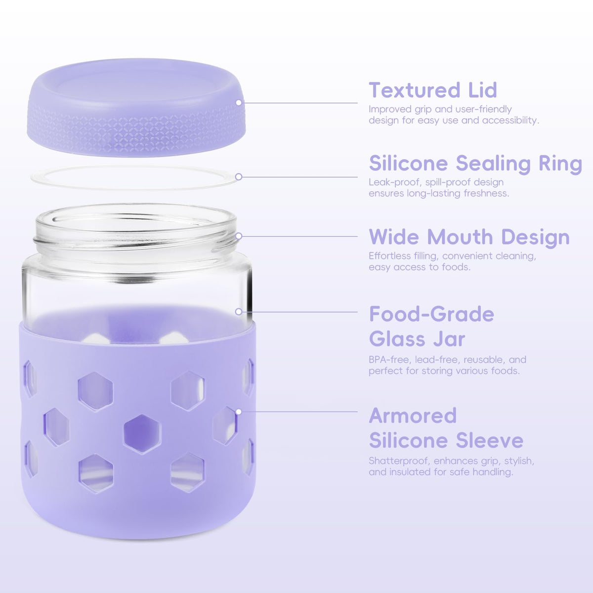 Gemice meal prep jar 16oz ideal for mornings on the go