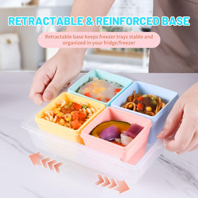 Gemice trays feature measurement markings for easy portioning.