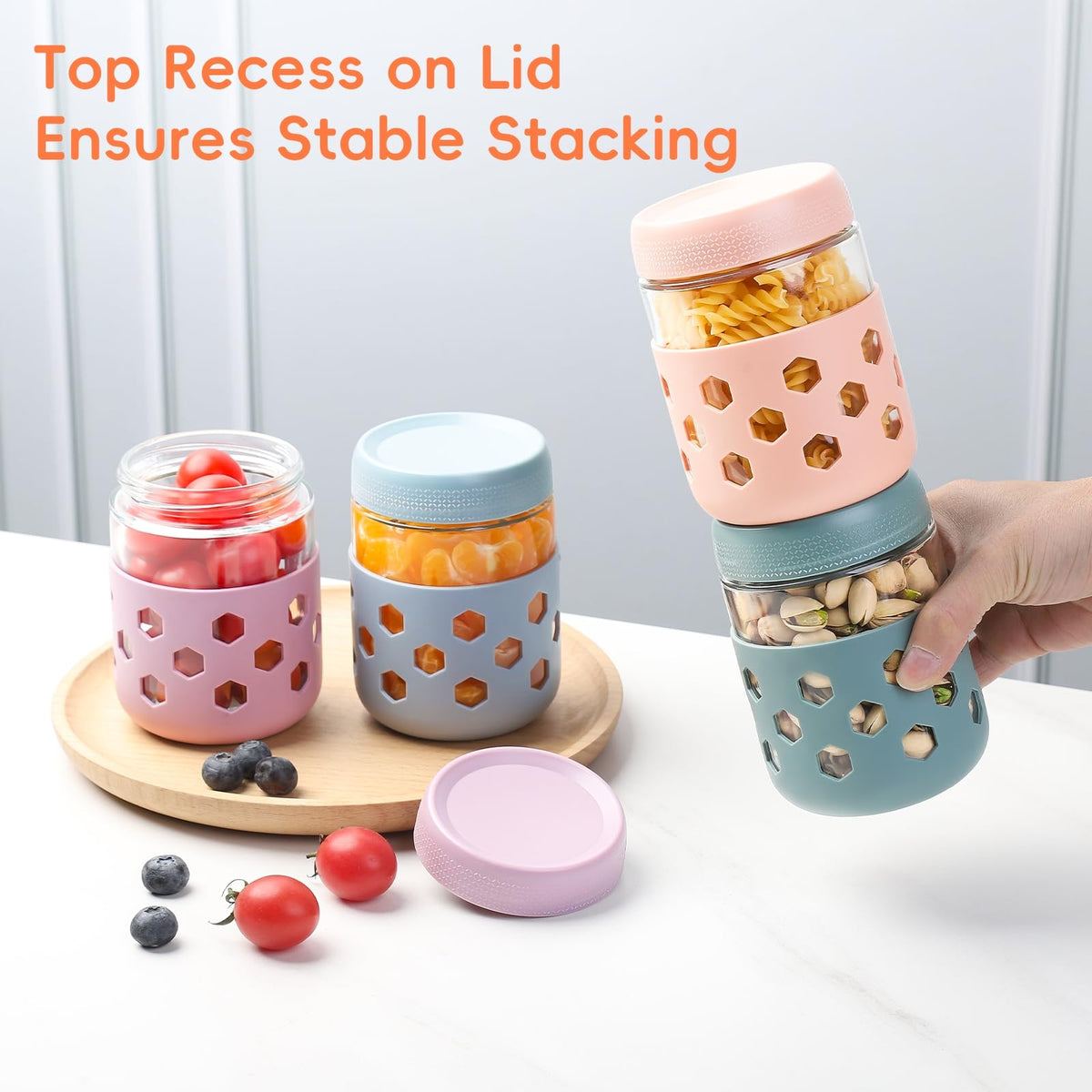 Gemice silicone sleeve protects jars from chips during transport