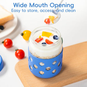 Gemice parfait jar designed for stacked yogurt and fruit in one container.