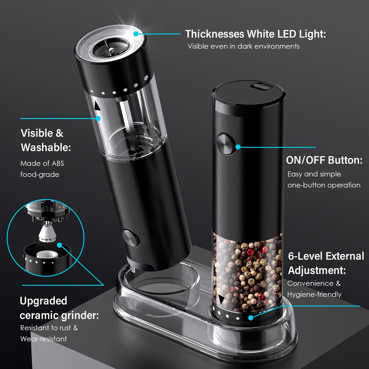 GEMII grinder set in an elegant gift box