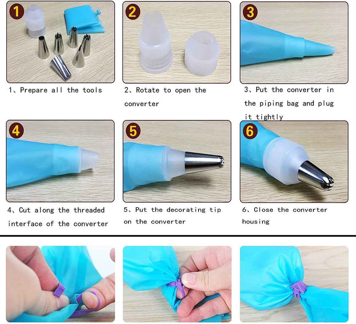 GEMLON dishwasher-safe pastry bags for easy cleaning and reuse