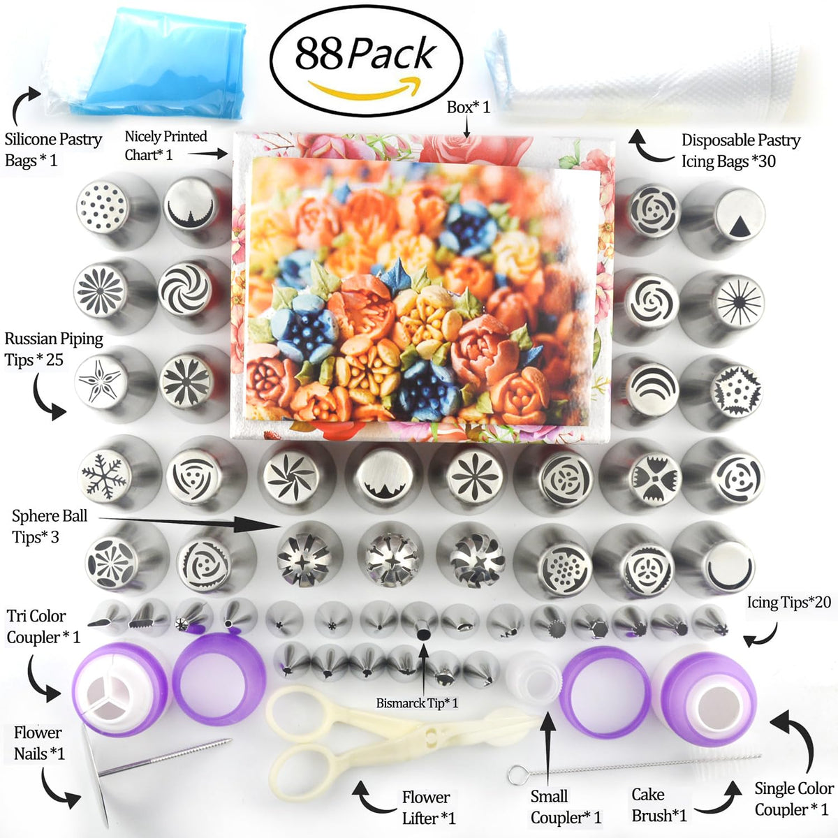 Gemlon disposable piping bags pack for mess-free decorating sessions