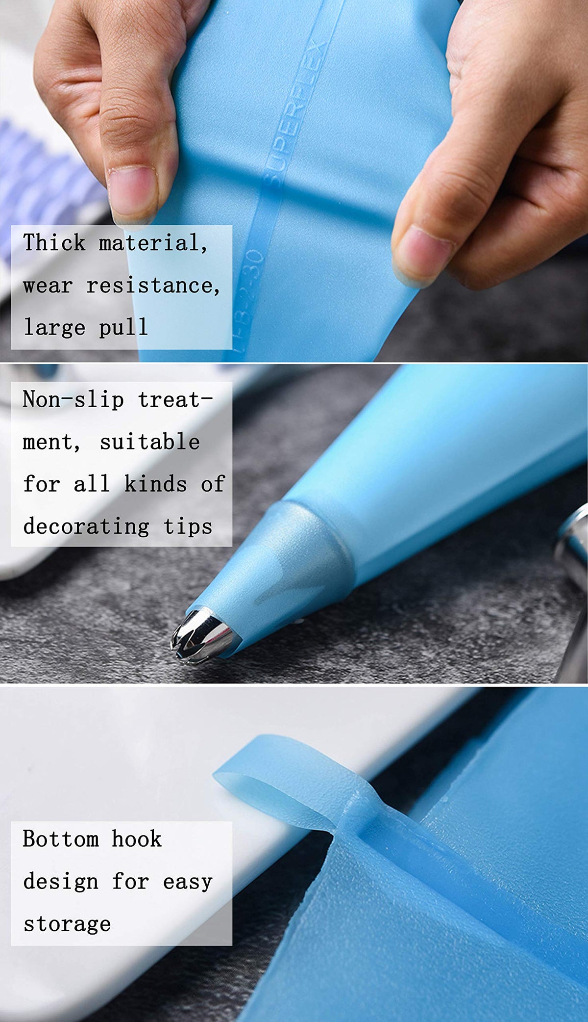 GEMLON 9 frosting bag ties secure bags during piping