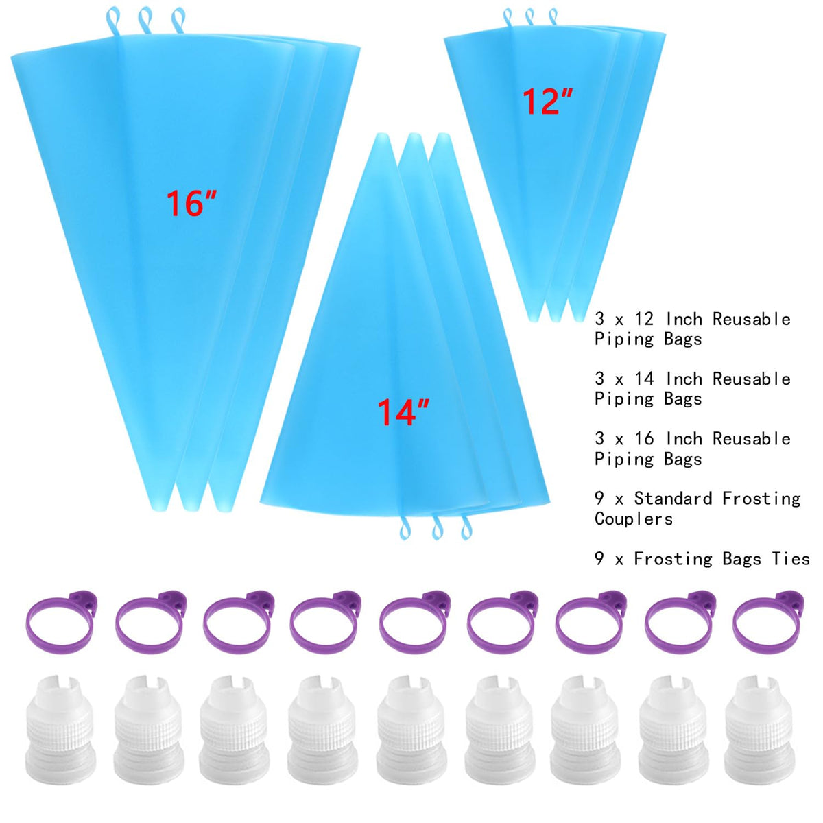 GEMLON reusable piping bags 14-inch for smooth decorating lines
